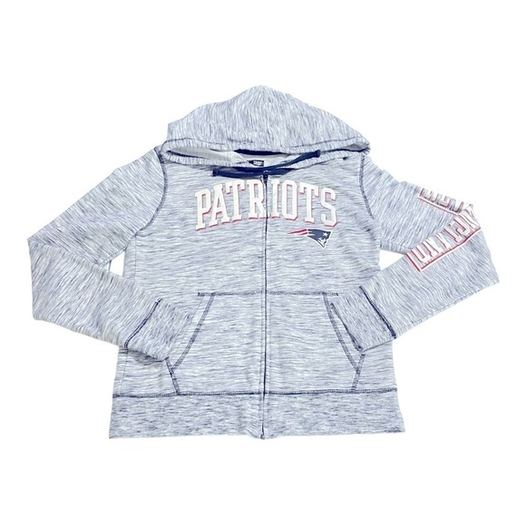 NEW ENGLAND PATRIOTS Women's Space-Dye Full-Zip Fleece Hoodie size M - Picture 8 of 16